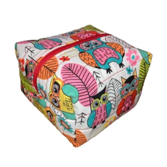 4 Piece Set Small Everything Pouch, Key fob, Coin Purse & Card holder Owl Red - Picture 2 of 7